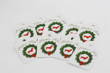 Geschenkanhänger Weihnachten Dackel 10er Set